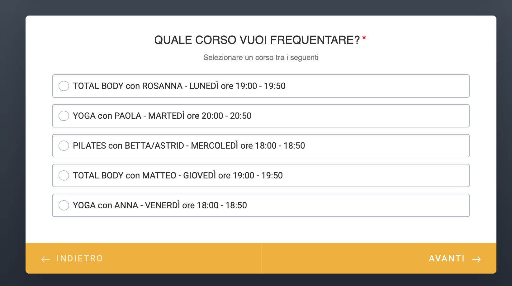 COME CREARE UN MODULO PER PRENOTAZIONI